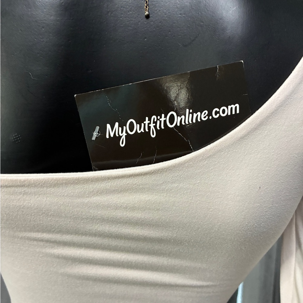 Angie Cream One-Shoulder Long Sleeve Bodycon Dress - Picture 3 of 3
